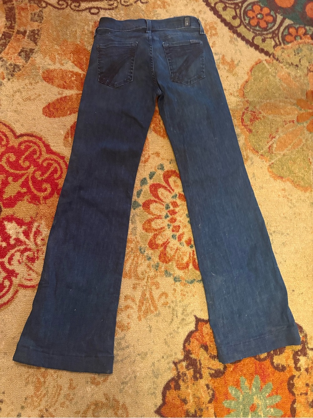7 For All Mankind Navy High-Rise Flare Jeans